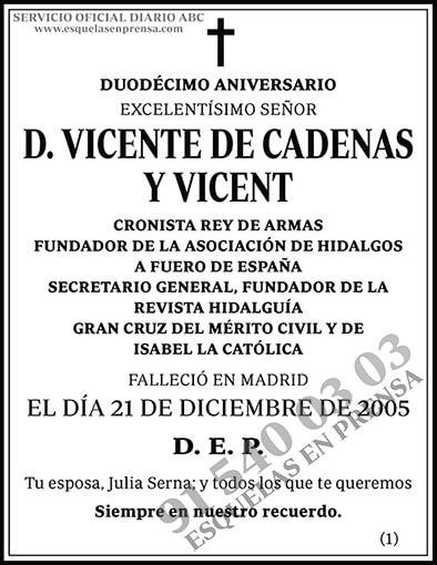 Vicente de Cadenas y Vicent